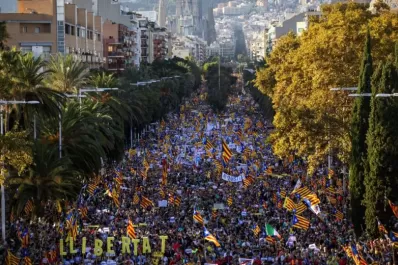 La marcha derivó en una batalla campal en el centro de Barcelona