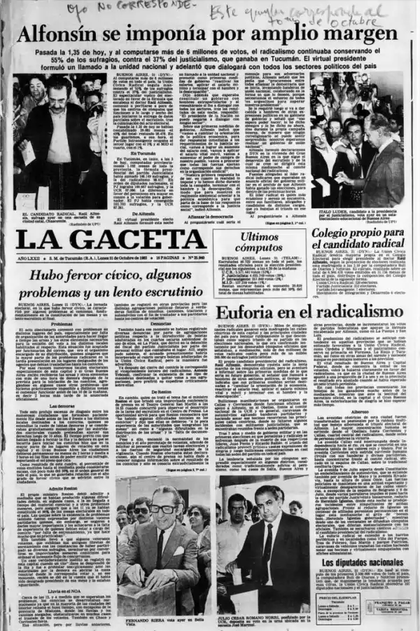 Un siglo de elecciones nacionales reflejadas en las tapas de LA GACETA
