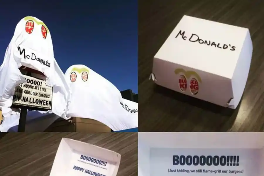 Un restaurante de Burger King se vistió de McDonald’s para Halloween