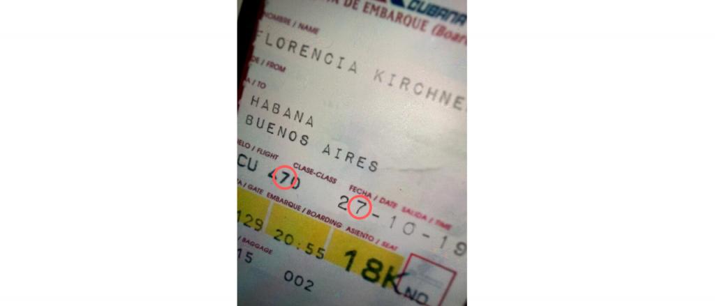 Es falso el pasaje de avión que muestra que Florencia Kirchner viajó a la Argentina