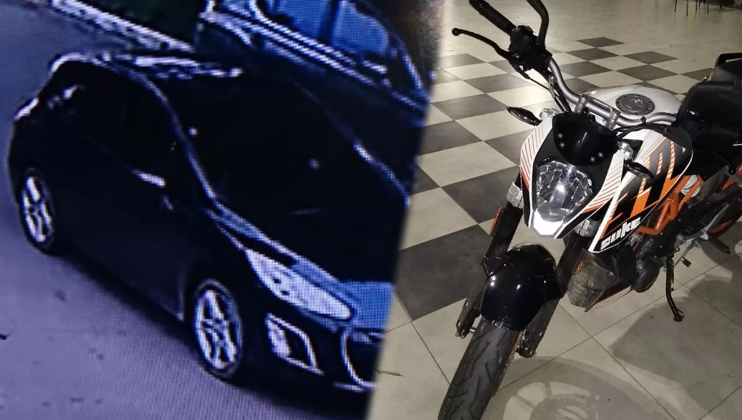 SOSPECHOSO. La víctima logró un video del supuesto auto en el que se movilizaban los delincuentes que se llevaron su moto.