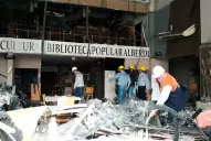 Tras el derrumbe, inspeccionan el estado de la biblioteca Alberdi
