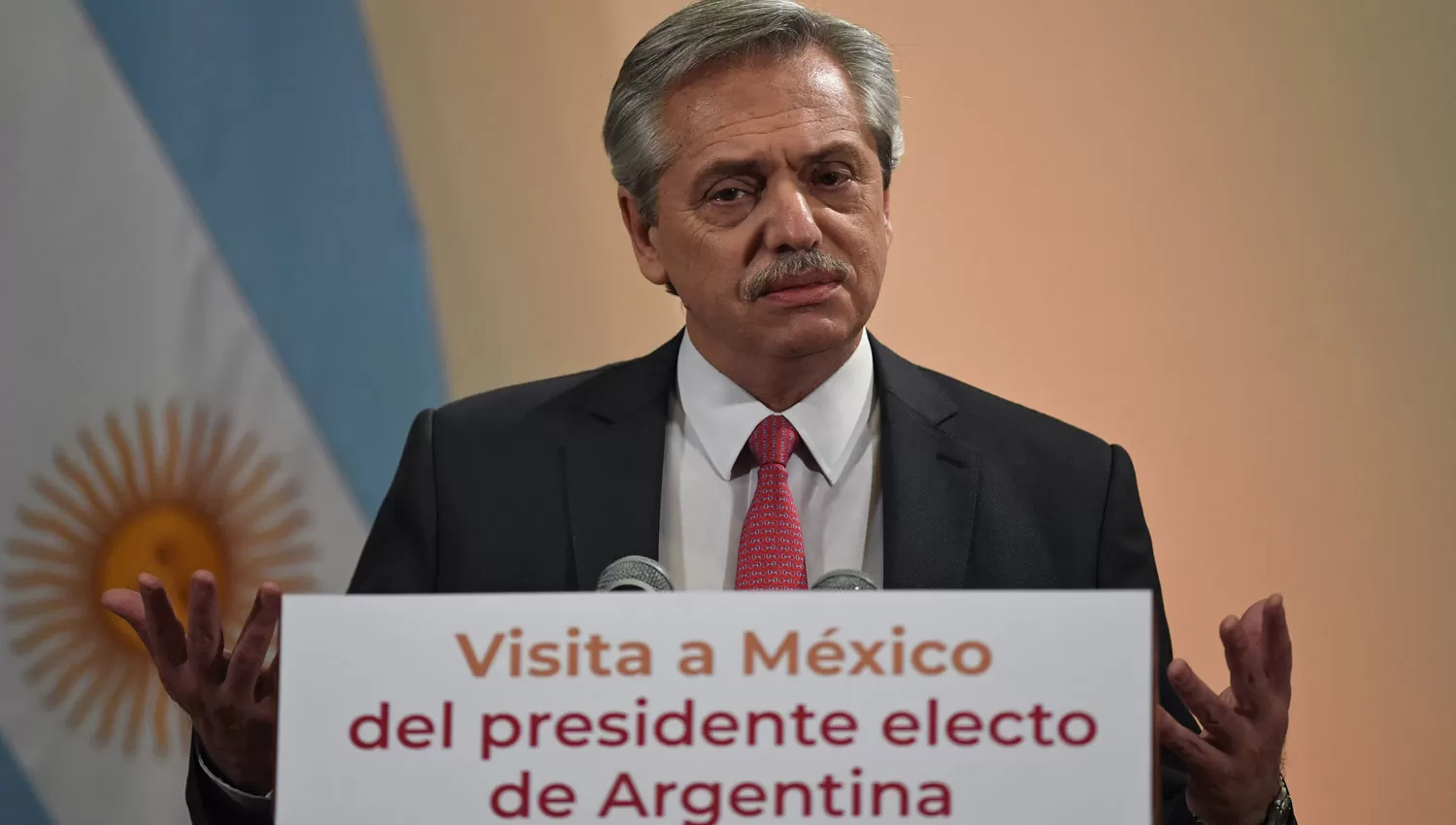 PRINCIPIOS. Alberto Fernández, durante su discurso en la UNAM.