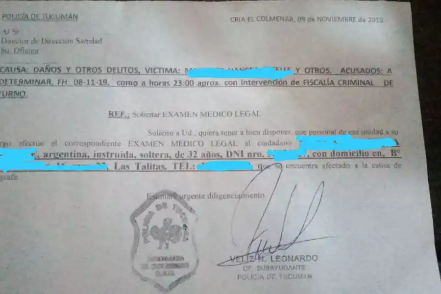 En la comisaría de El Colmenar pidieron que un médico revise a Martínez.