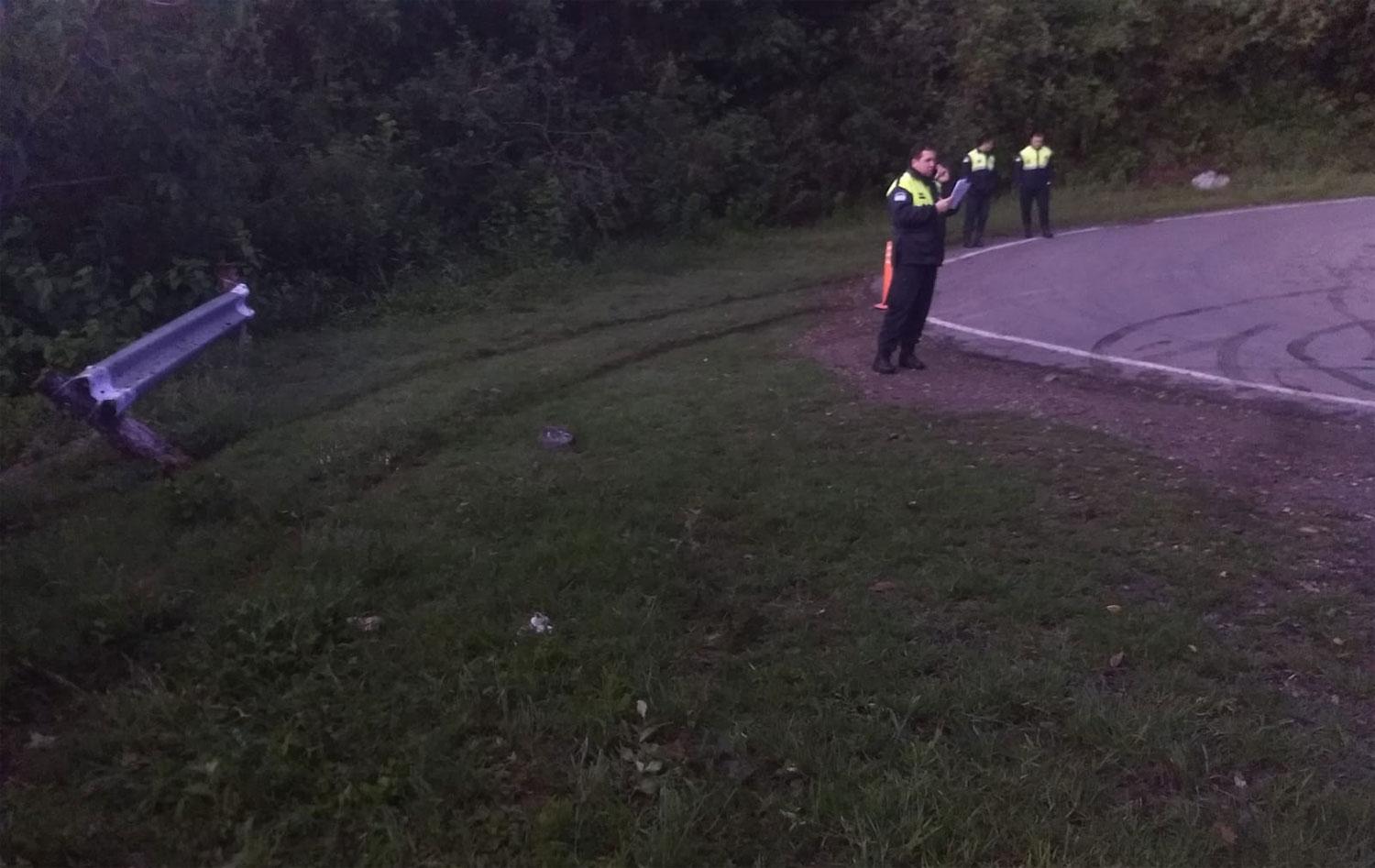 RUTA 338. Perdieron el control del vehículo en una curva cerrada.