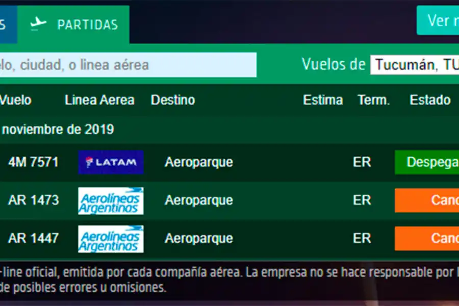 PARTIDAS CANCELADAS. 