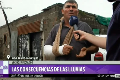Un hombre se quebró el brazo al rescatar a su hijo durante la tormenta