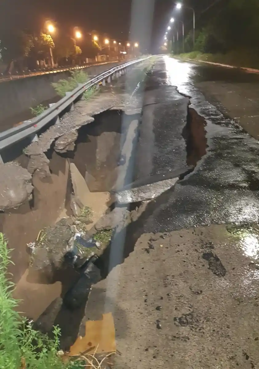Otra vez se dañó parte del muro de contención del Canal Sur 