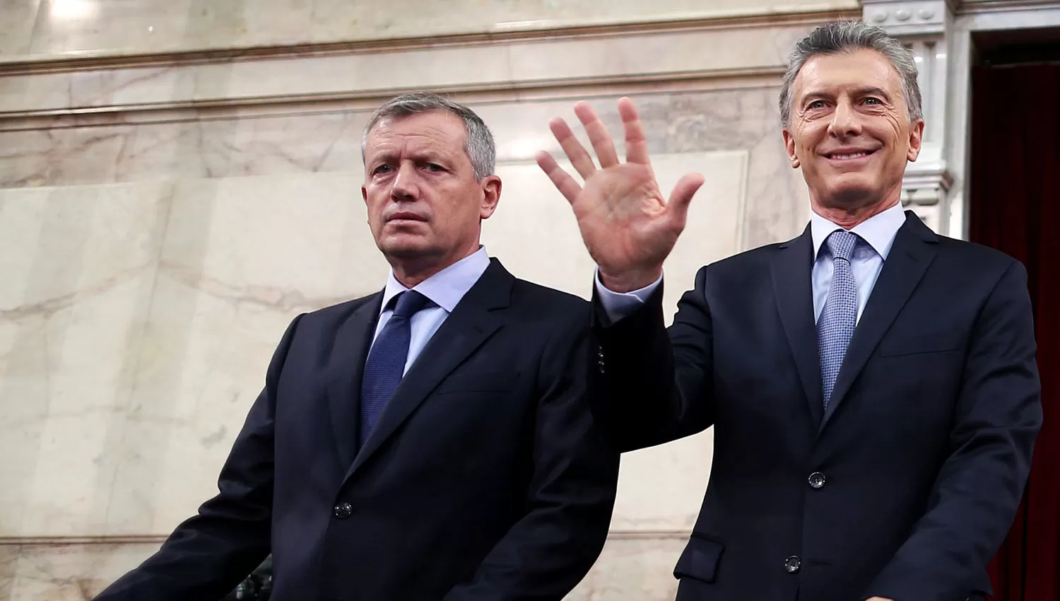 EN EL CONGRESO. Monzó y Macri, durante la apertura de las sesiones ordinarias de este año.