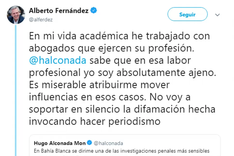EL DESCARGO. Fernández desmintió la acusación de Alconada Mon y su descargo fue repudiado por la Asociación de Empresas Periodísticas. 
