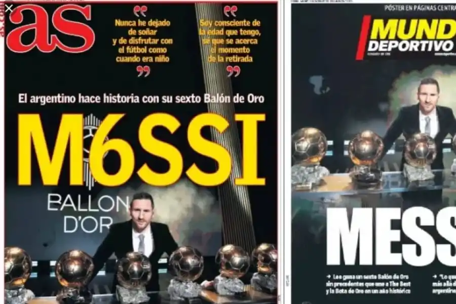 M6ssi: cómo destacó la prensa mundial el sexto Balón de Oro del Pulga