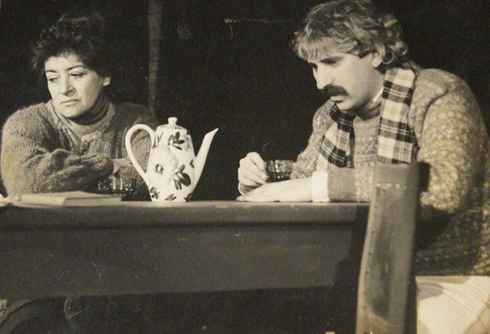 CON LARRY JANTZON. En 1993, protagonizaron “La valija”, del dramaturgo argentino Julio Mauricio.