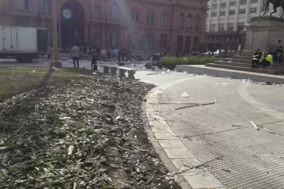 Así quedó la Plaza de Mayo luego de la asunción de Alberto Fernández