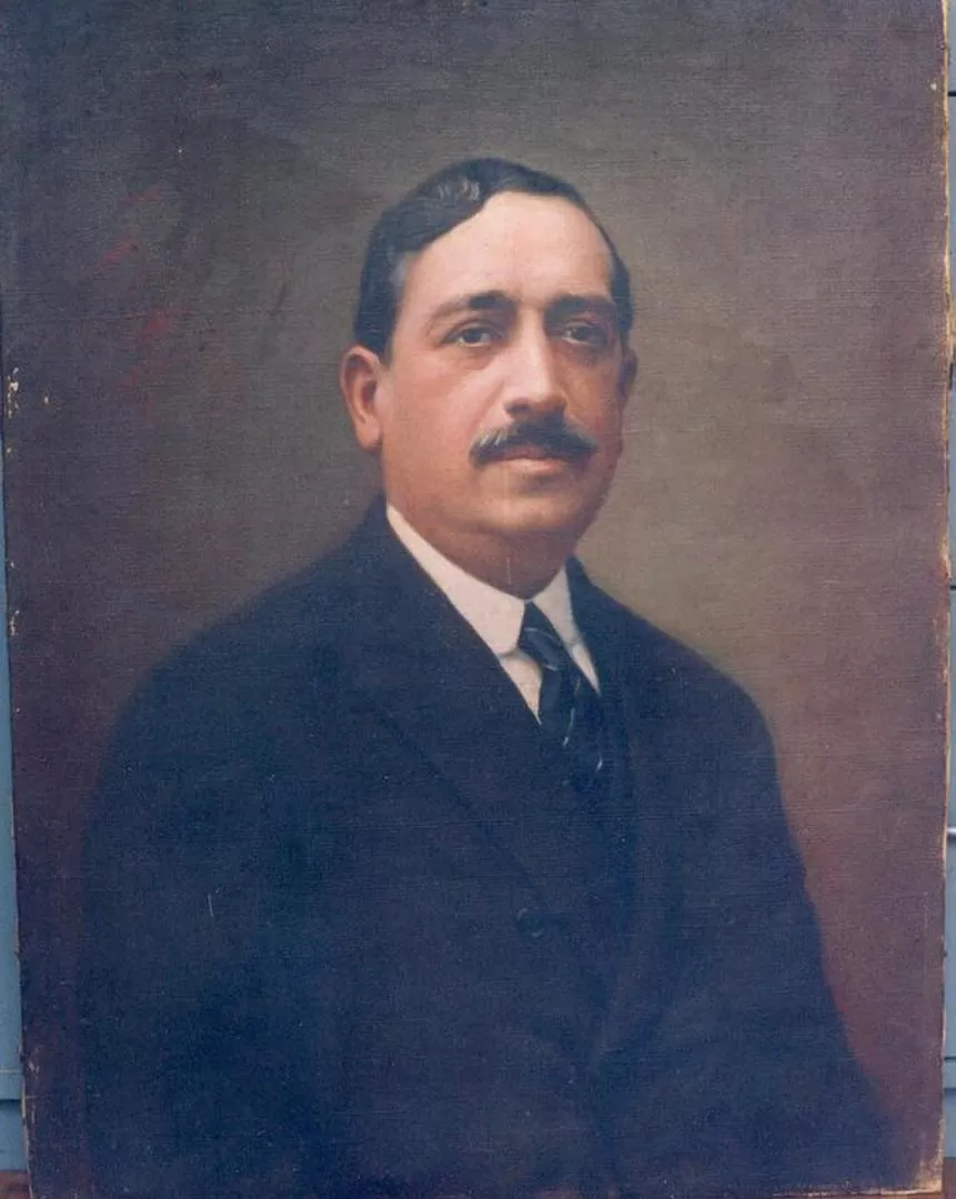 NICANOR POSSE. El destacado hombre público y deportista, en un retrato al óleo de Naum Peck. 