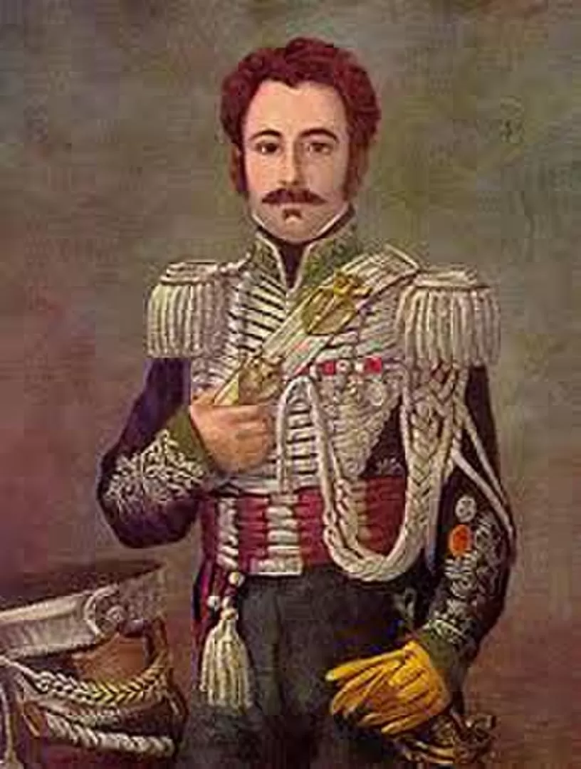 EL CORDÓN DE HONOR. José de Olavarría con el cordón de honor de Ituzaingó, distinción también otorgada al tucumano Salas 