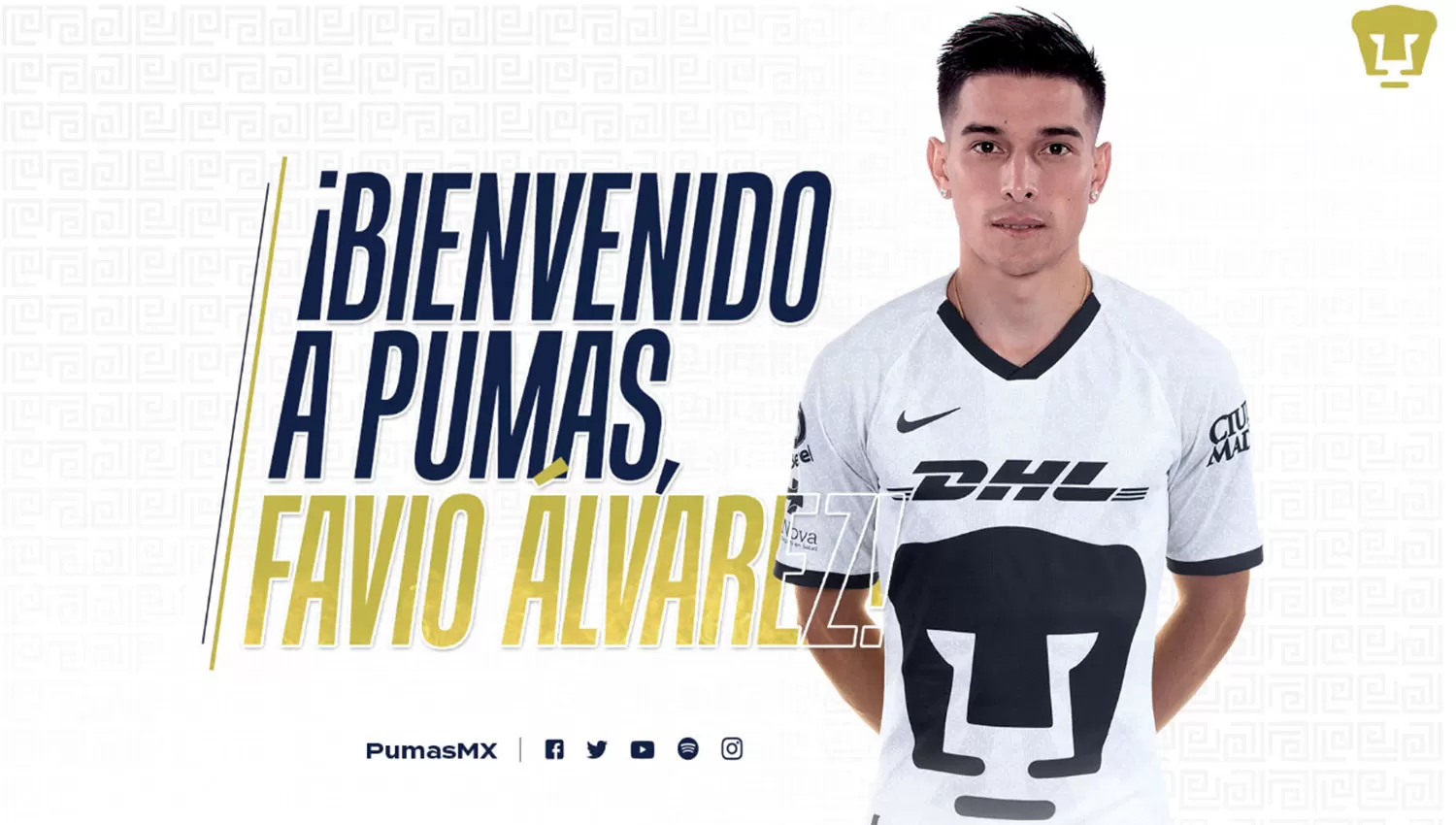 La imagen con la que Pumas oficializó la llegada de Álvarez. FOTO TOMADA DE TWITTER.COM/PUMASMX