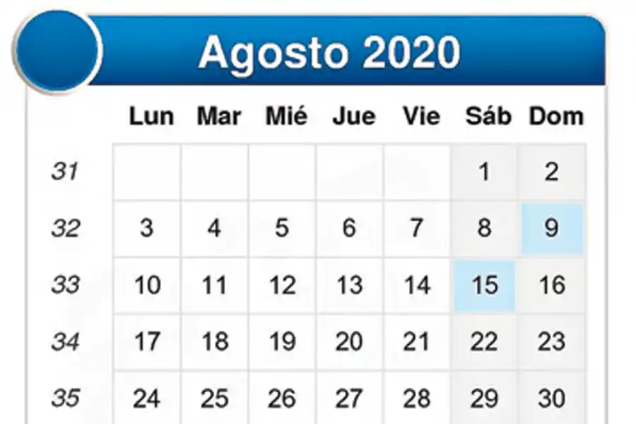 AGOSTO. El calendario de Fernanda.
