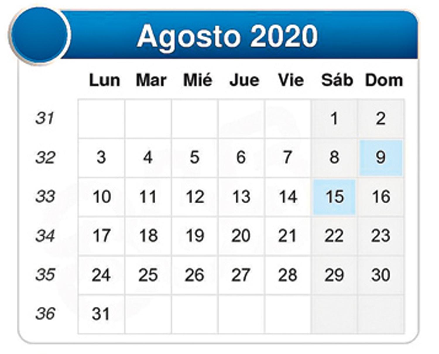 AGOSTO. El calendario de Fernanda.