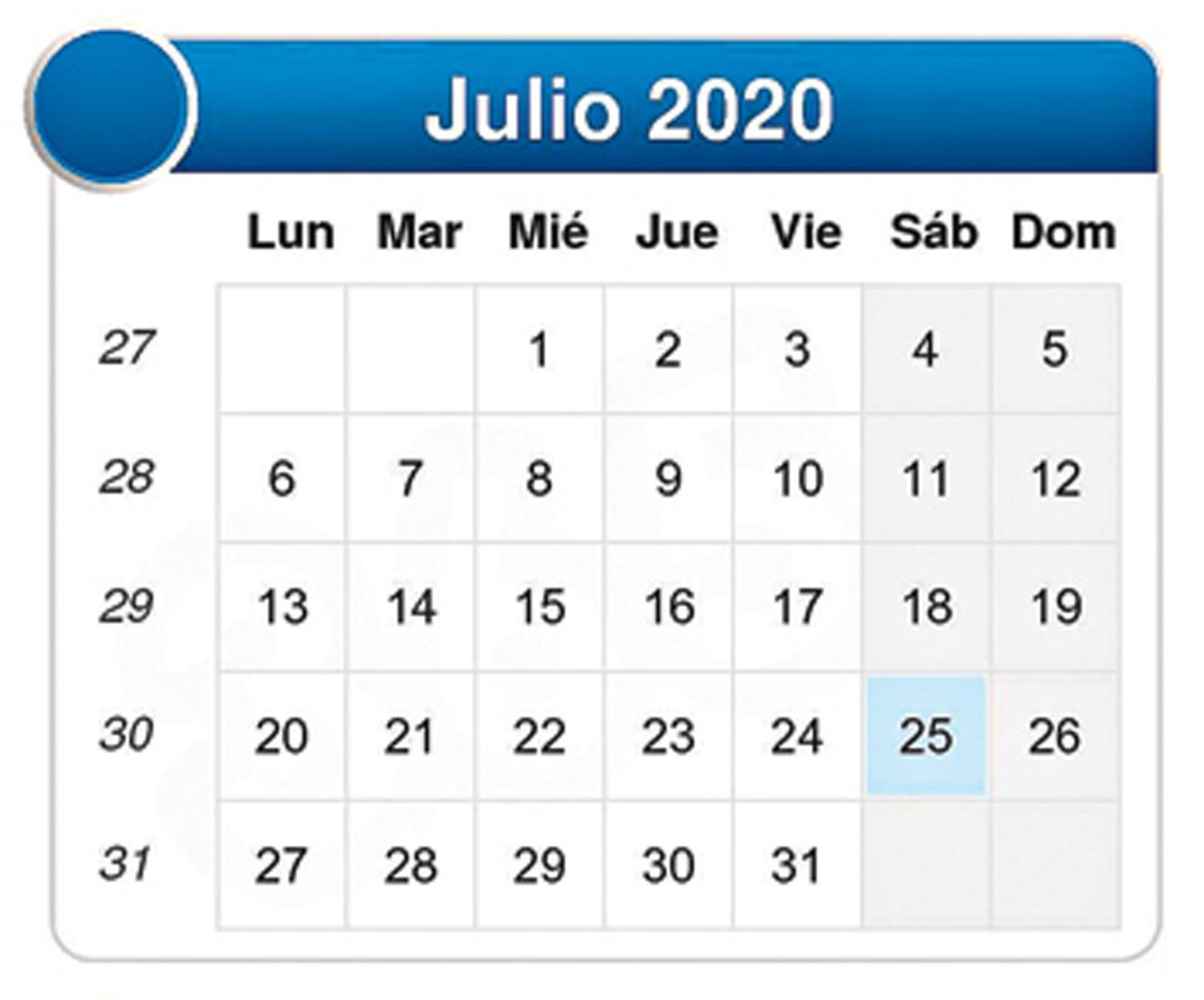 JULIO. El calendario de Nancy.