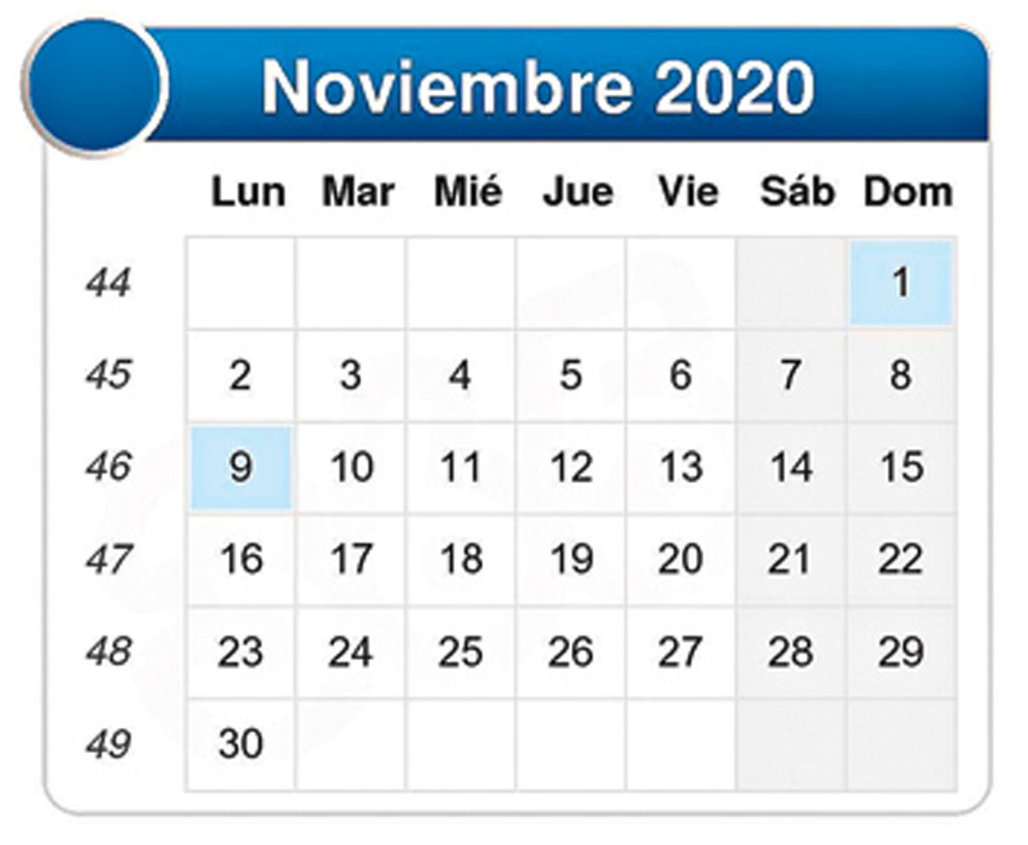 NOVIEMBRE. El calendario de Natalia.