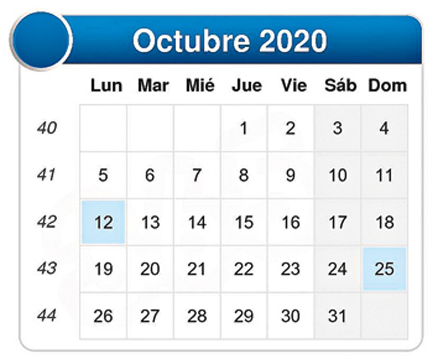 OCTUBRE. El calendario de Marcela.