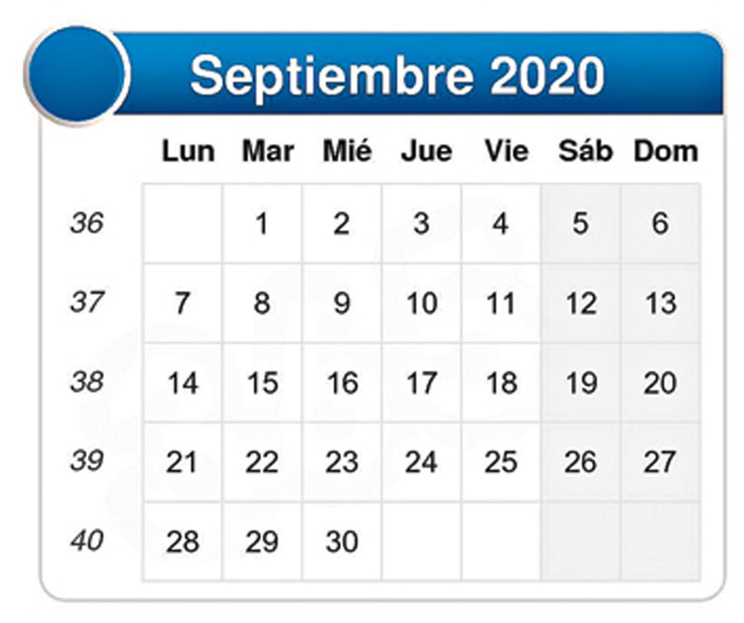 SEPTIEMBRE. El calendario de Pía.