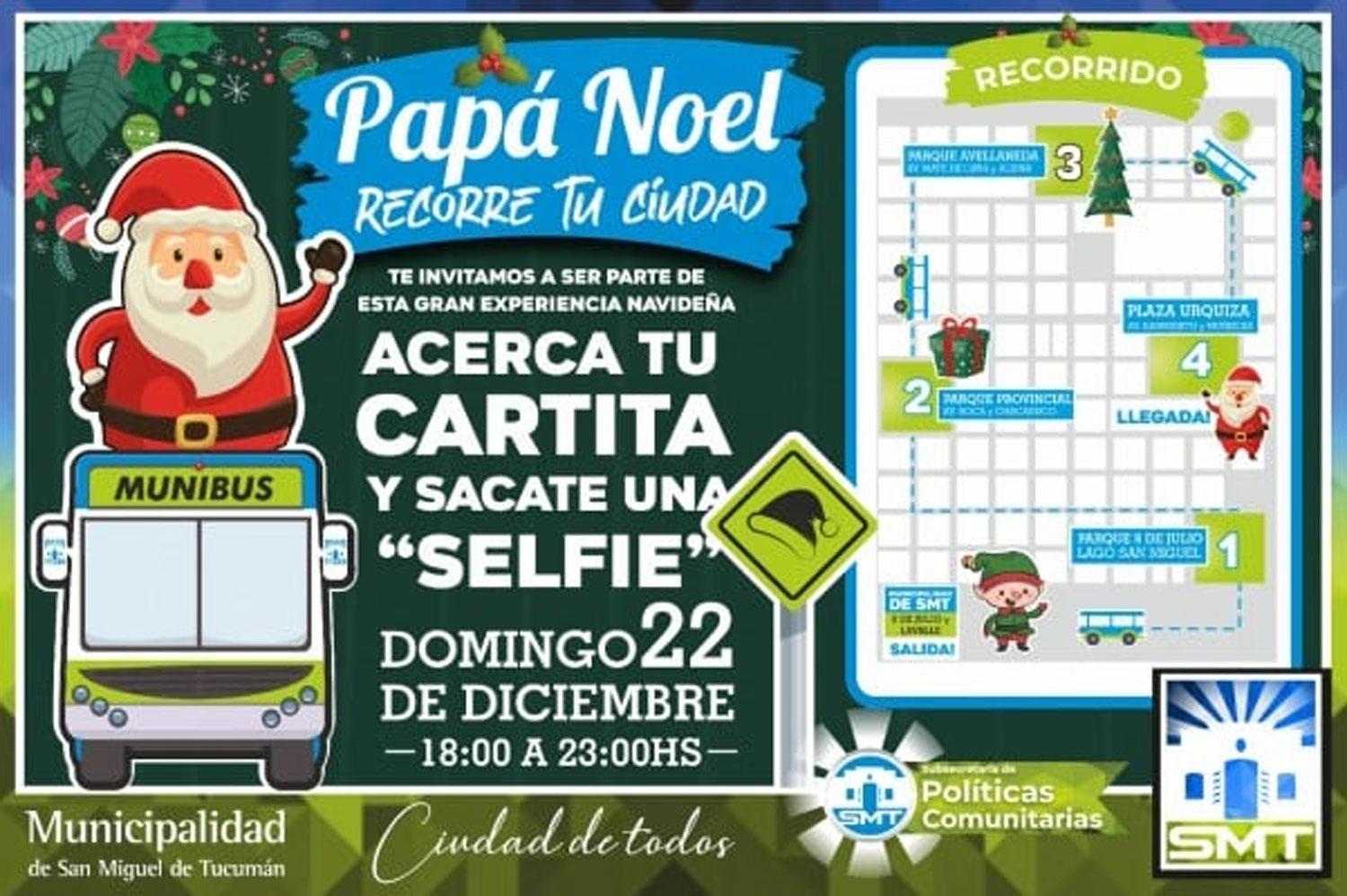 Papá Noel recibirá cartitas en plazas y parques: así será el recorrido