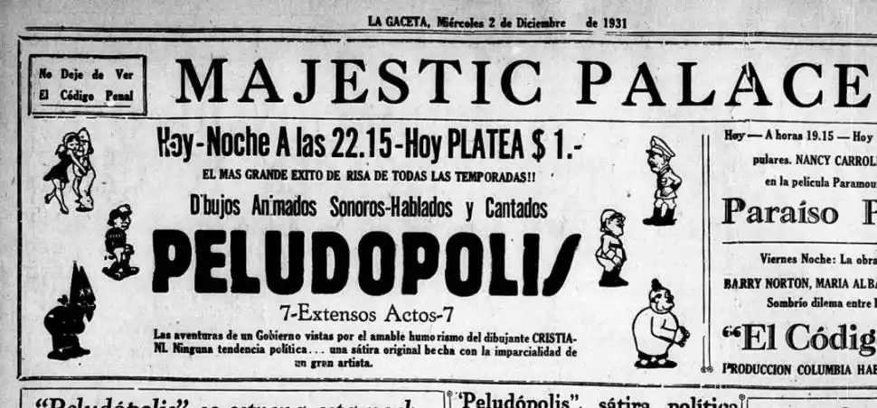 AVISO. Con este anuncio se publicitó el filme en nuestro diario.