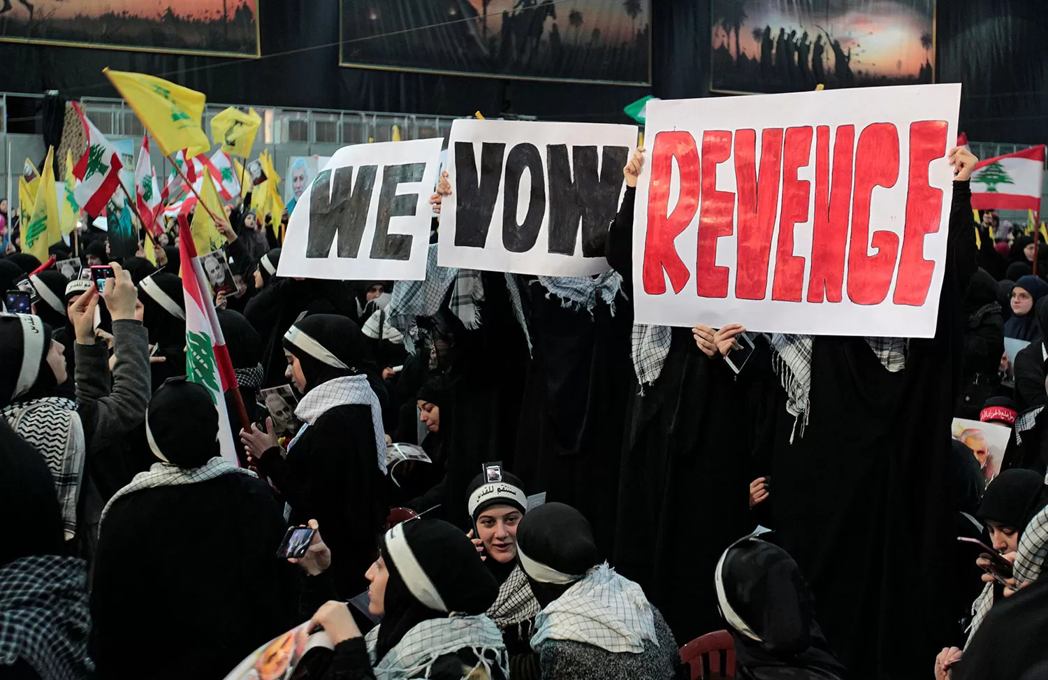 VENGANZA. Eso es lo que exigieron manifestantes en El Líbano tras al asesinato de Soleimani en Bagdad. REUTERS