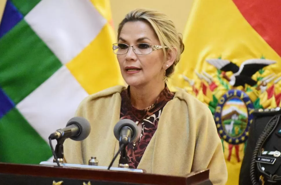 JEANINE AÑEZ. La presidenta interina de Bolivia hizo el llamado a elecciones. reuters