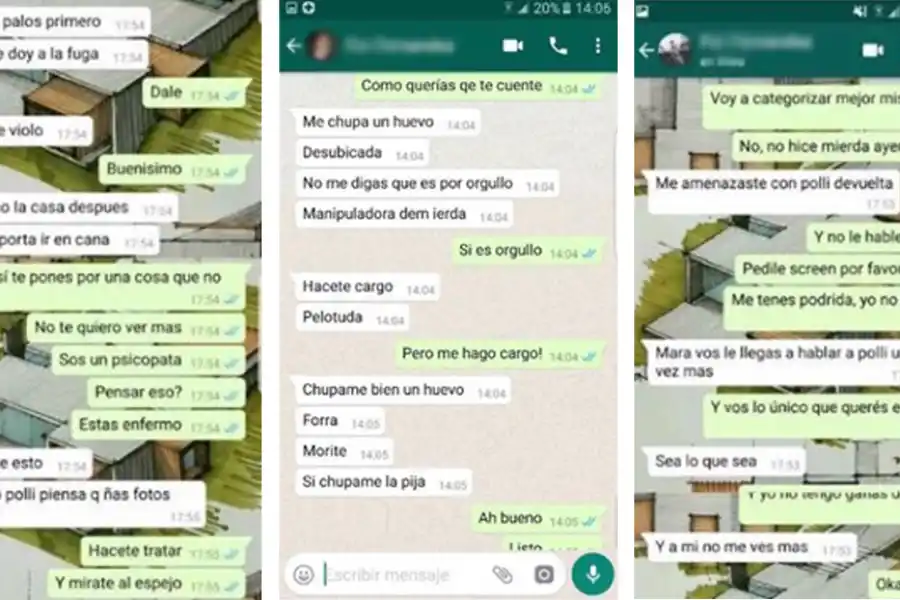 Los chats difundidos por Mara, la denunciante.