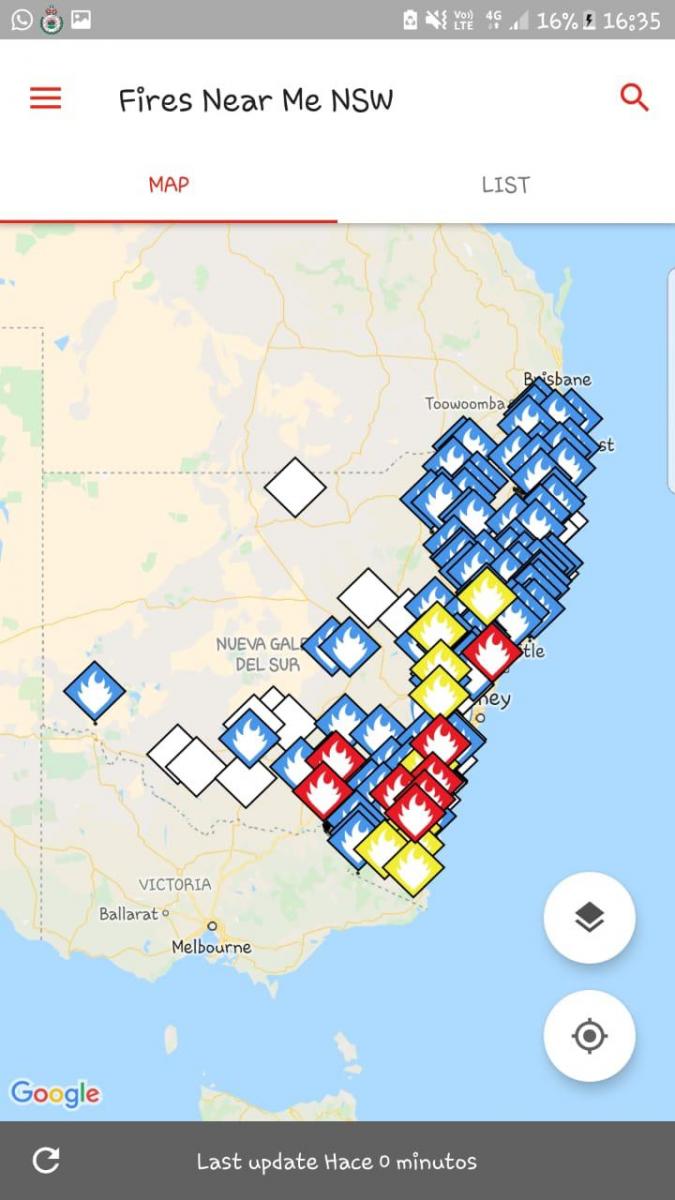 La app que usan en Australia para saber dónde está el fuego.