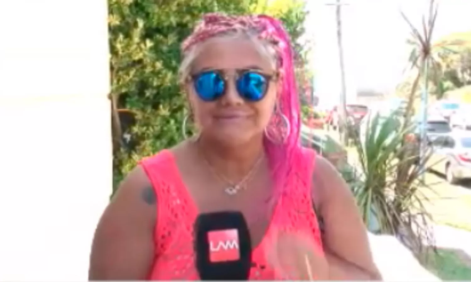 NUEVO LOOK. La cantante luce trenzas y pelo rosa en sus vacaciones en Pinamar.