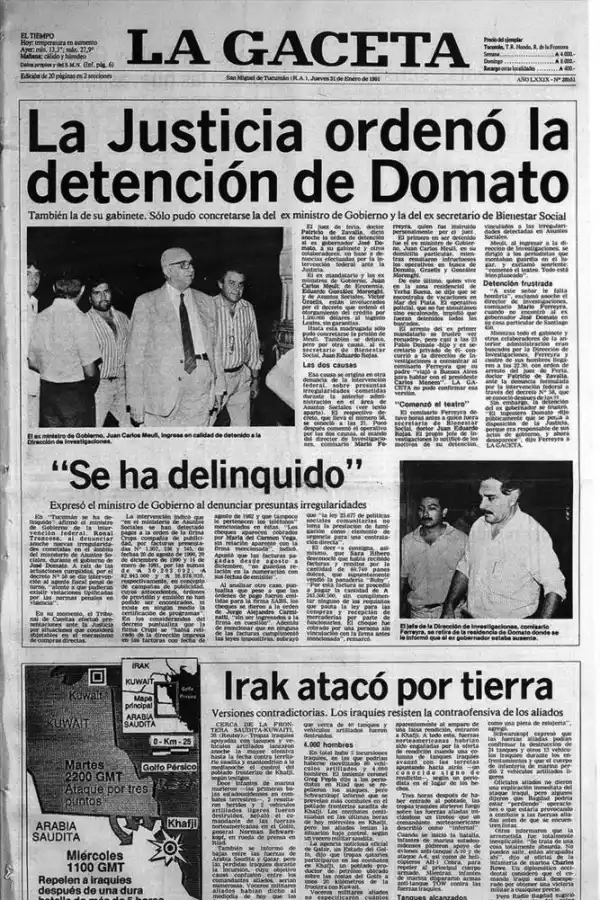 FIN DE ENERO. Domato detenido.