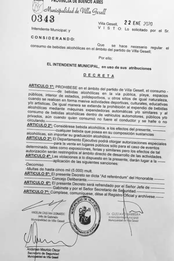 Gesell: prohíben el consumo de bebidas alcohólicas en la playa