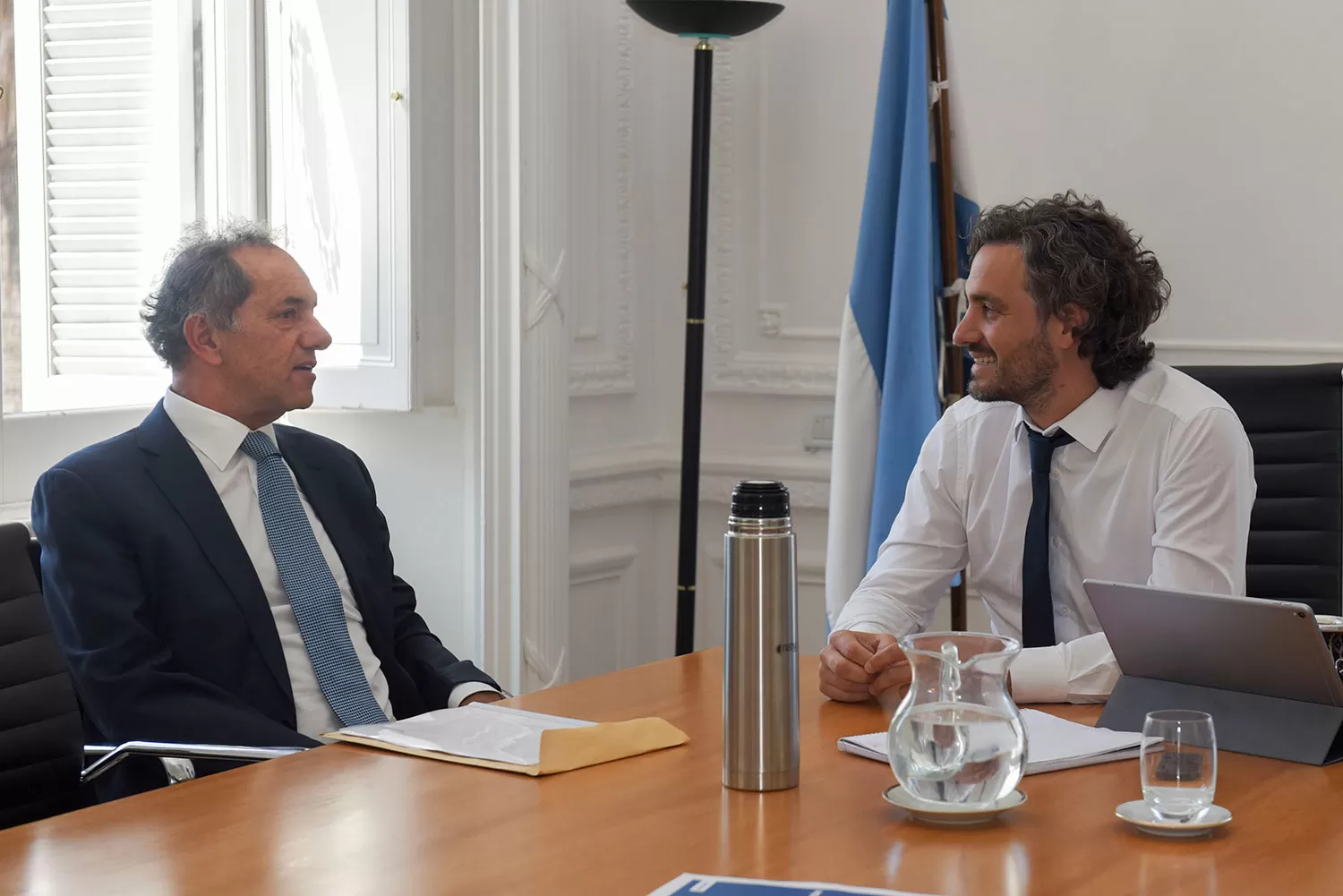 AGENDA BILATERAL. El Jefe de Gabinete se reunió con Daniel Scioli, embajador en Brasil.