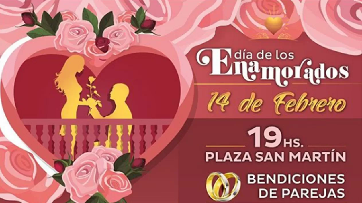 Festejo del día de los enamorados en la plaza San Martín