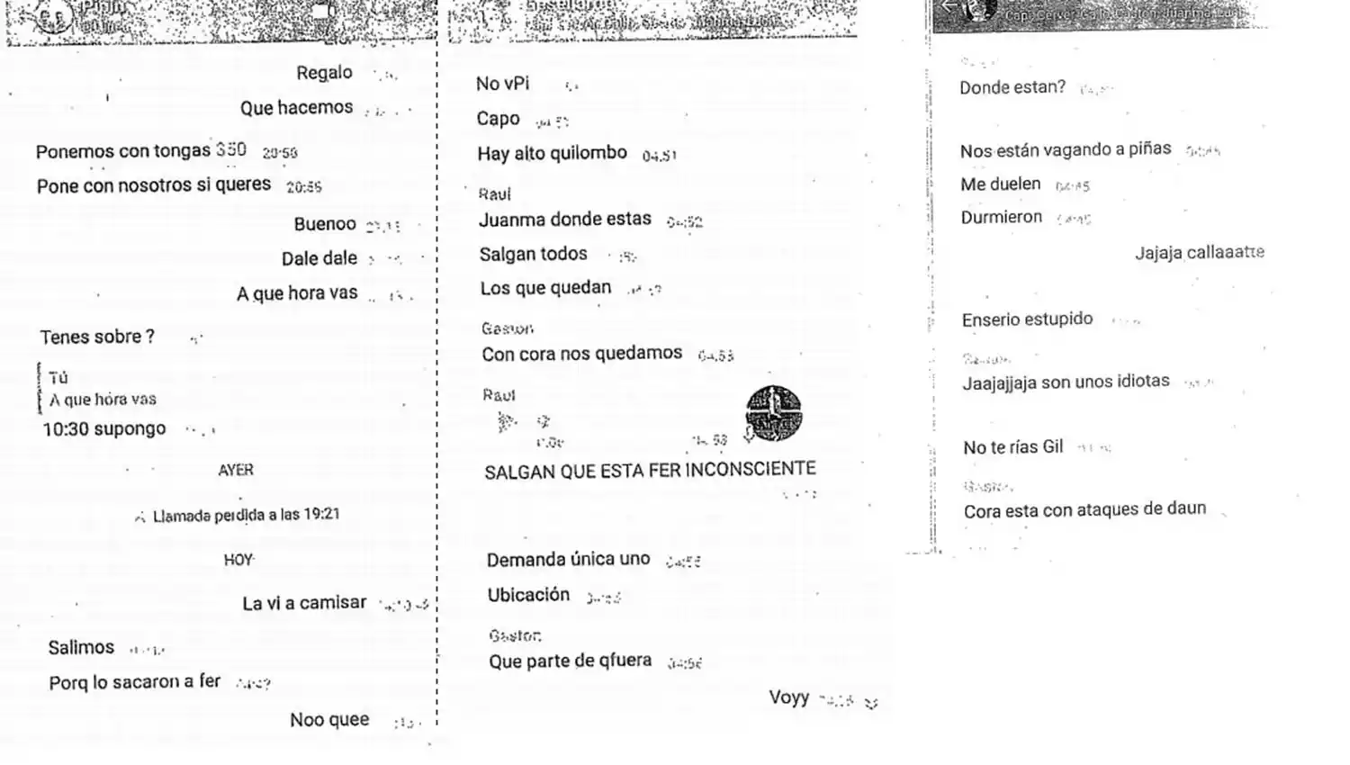 Captura de pantalla de los amigos de Fernando Báez Sosa.