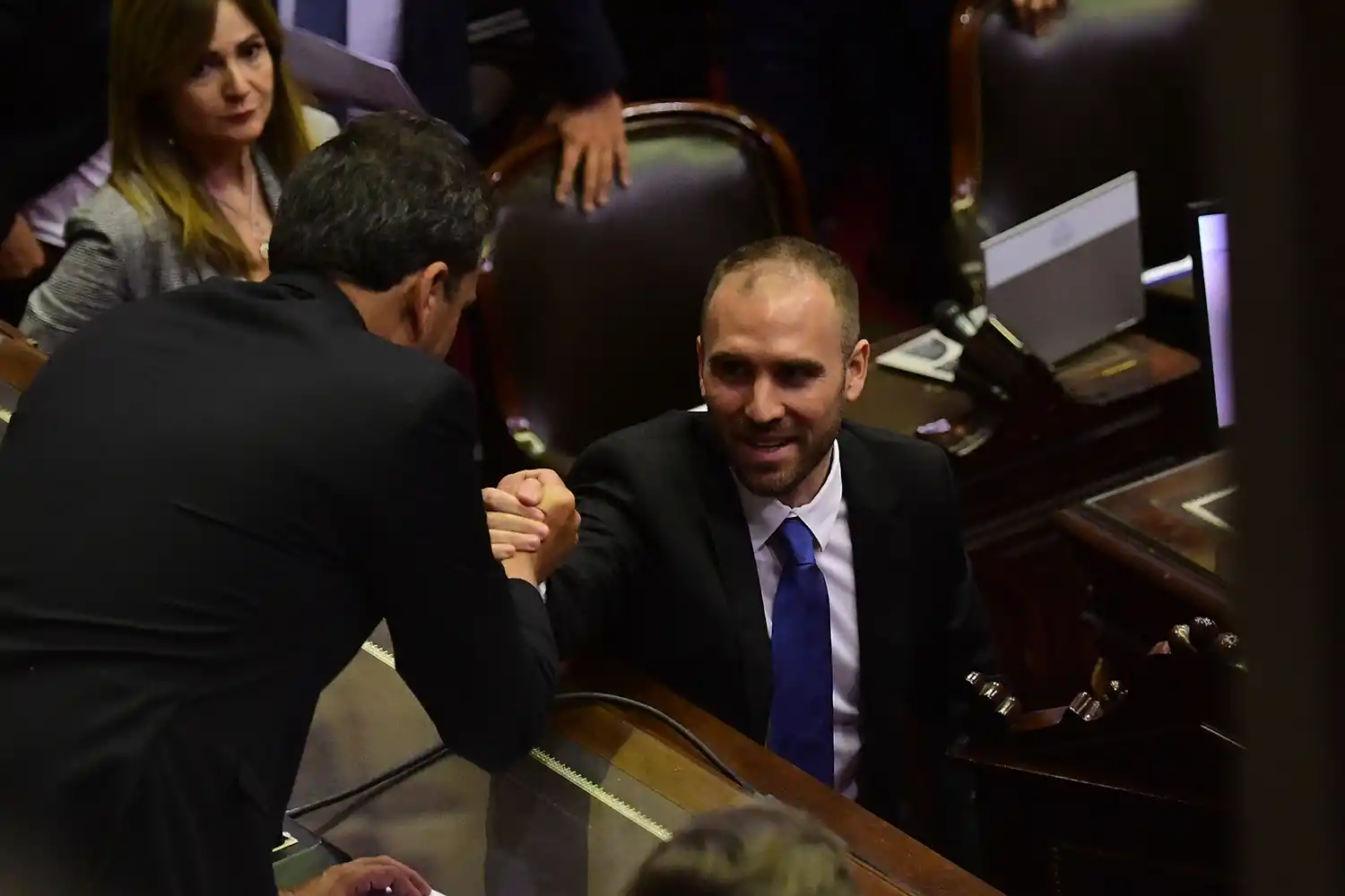 El ministro de Economía, Martín Guzmán, luego de presentar el informe sobre la ley de reestructuración de la deuda pública en una sesión especial de Diputados.