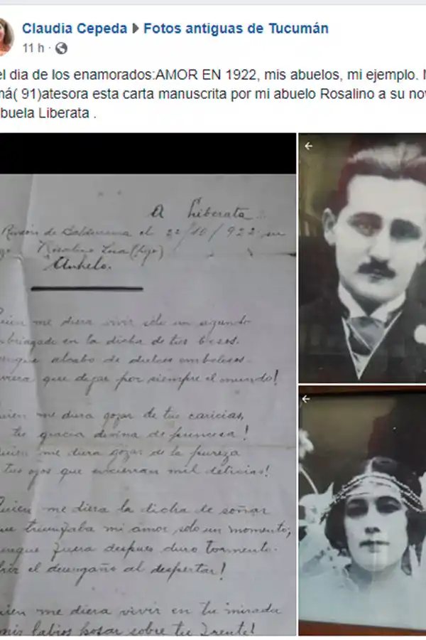 100 AÑOS DESPUÉS. La publicación de la nieta de la pareja. 
