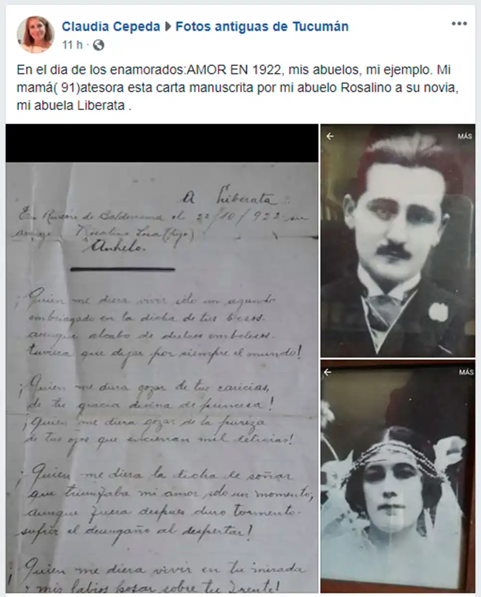 100 AÑOS DESPUÉS. La publicación de la nieta de la pareja. 