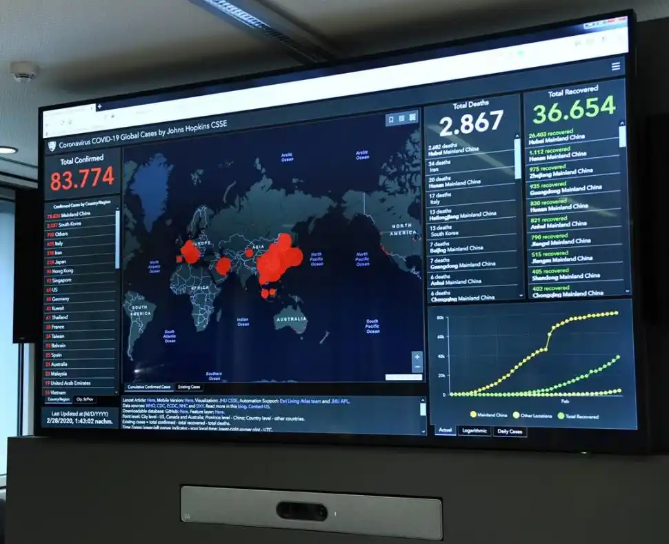 MAPA DEL VIRUS GLOBAL. Se confirmaron más de 83.000 casos en 55 países. Los continentes donde se registraron más casos son Asia y Europa.  reuters