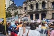 Médicos y docentes volvieron a protestar y anunciaron un nuevo paro por 72 horas