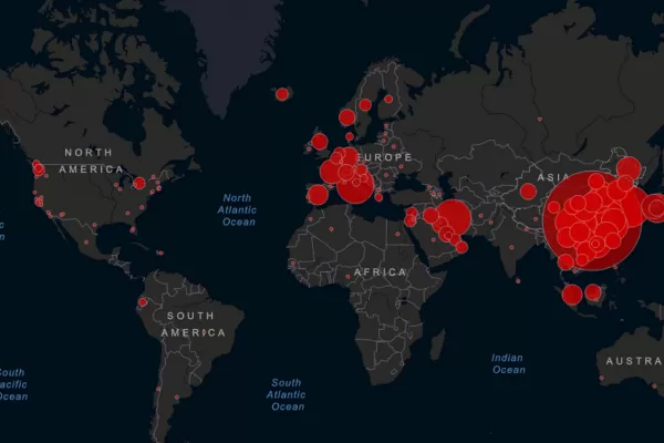 Un mapa en tiempo real contabiliza los infectados por coronavirus en el mundo