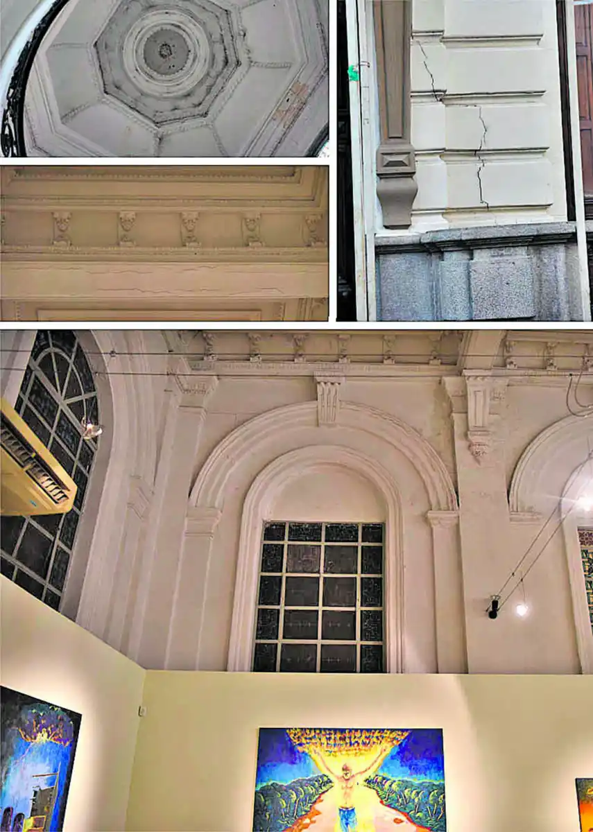 DIVERSOS PROBLEMAS. Grietas y molduras dañadas afectan el interior.