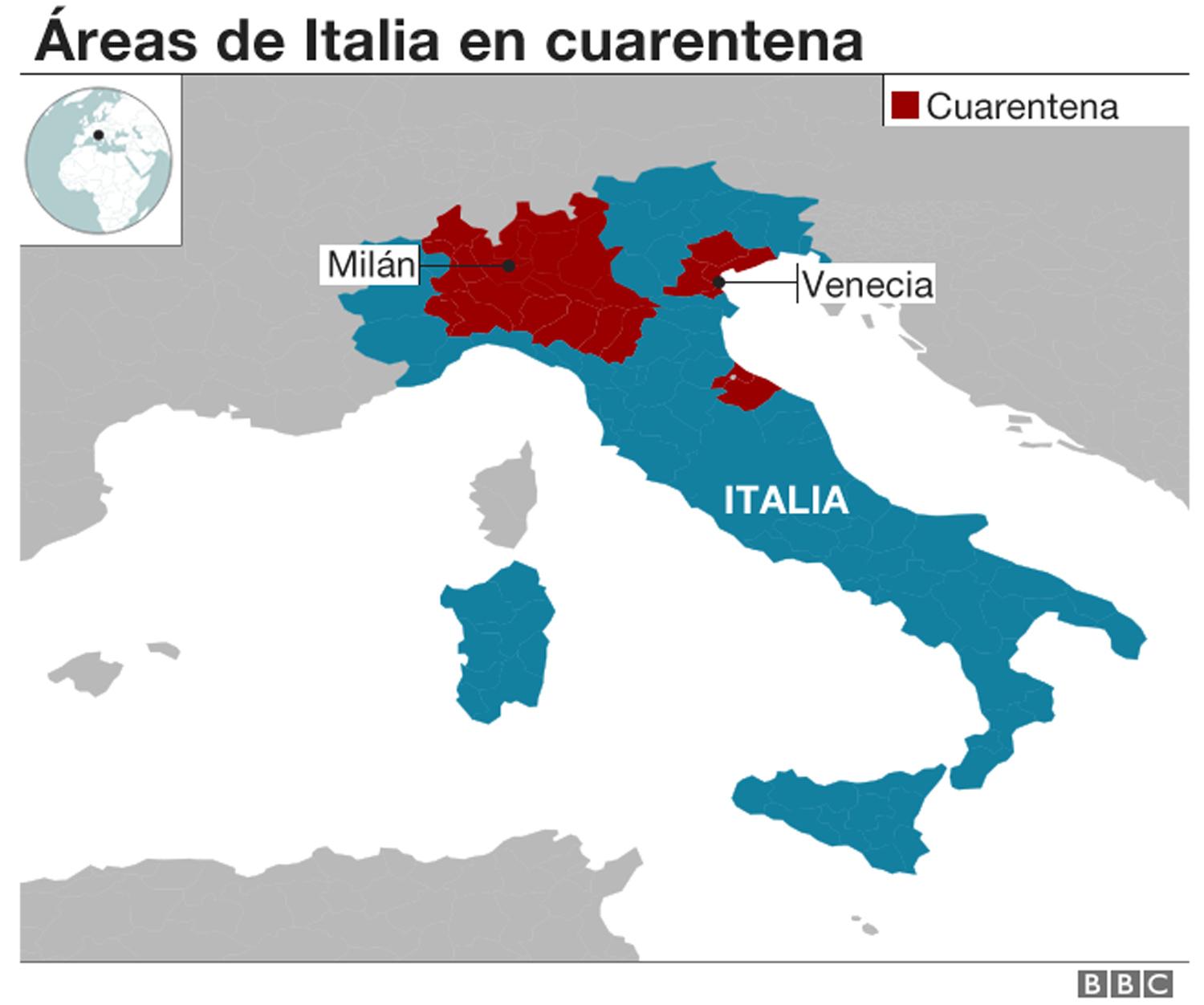 CORONAVIRUS. Zonas afectadas.