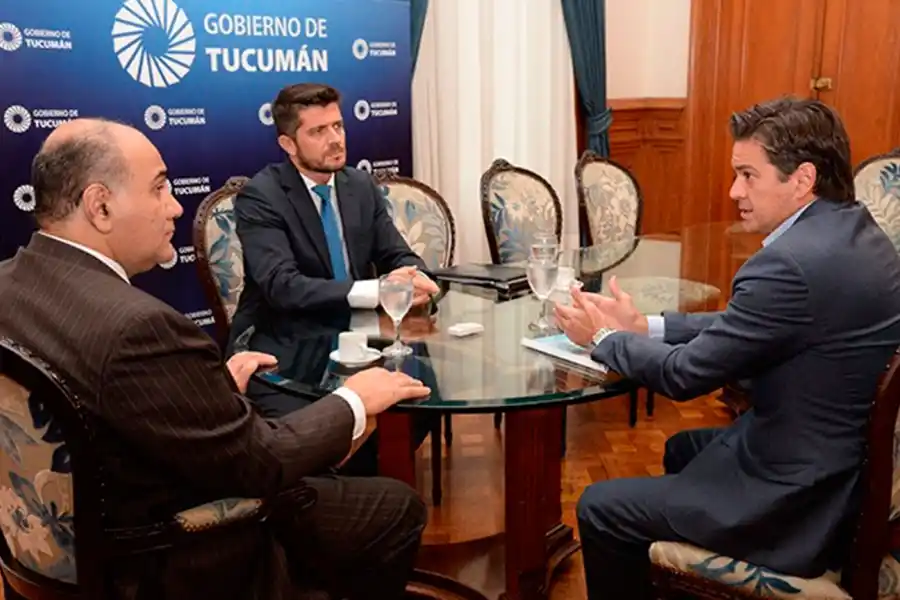 EL ENCUENTRO. La reunión entre Manzur, Giobellina y Rinaldo se realizó hoy.
