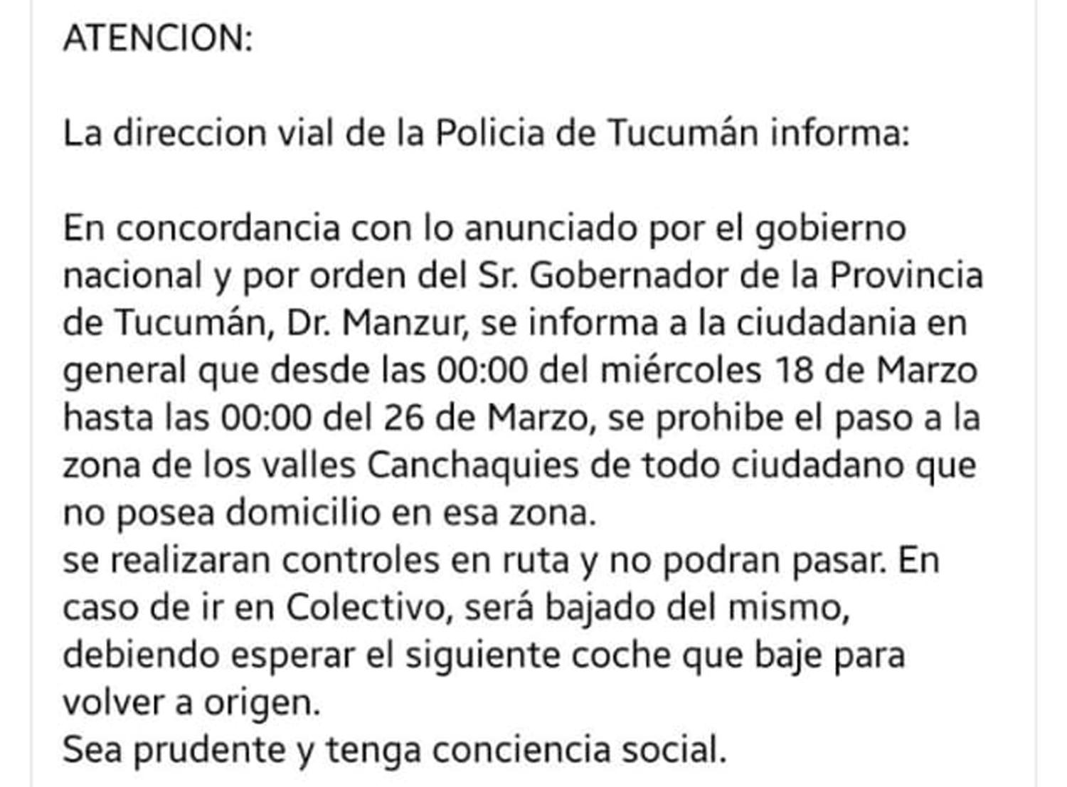 Desmienten que hayan cerrado el acceso a los Valles