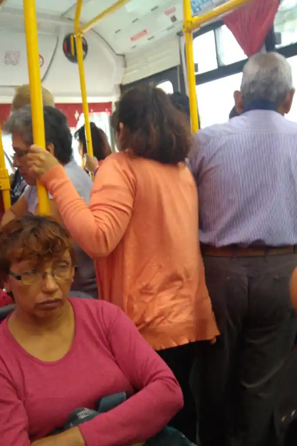 Pese al decreto, hubo colectivos que llevaron pasajeros parados