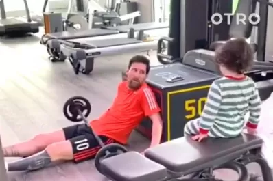 Messi, entrenó con short de la “Lepra”